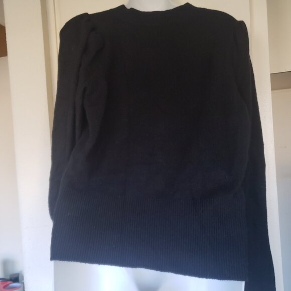 Black Sweater Express with Rhinestone buttons Size M - Picture 2 of 4